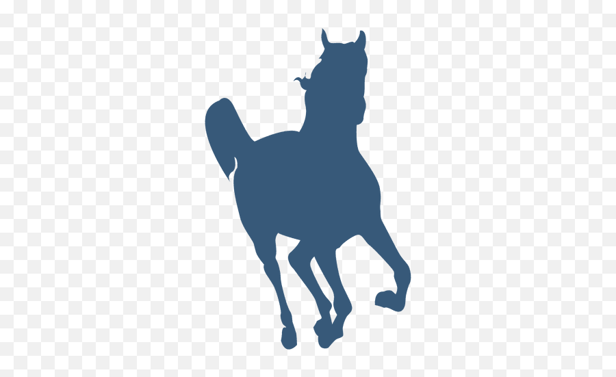 Horse Turning Silhouette - Shilloutte Of Horses Running Transparent Emoji,Horse Emoticon