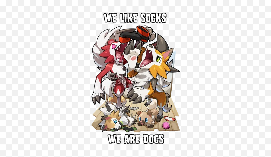 The Perfect Pair - We Are Dogs And We Like Socks Emoji,Good Rockruff Emotion