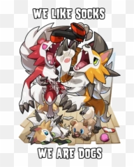 The Perfect Pair - We Are Dogs And We Like Socks Emoji,Good Rockruff Emotion