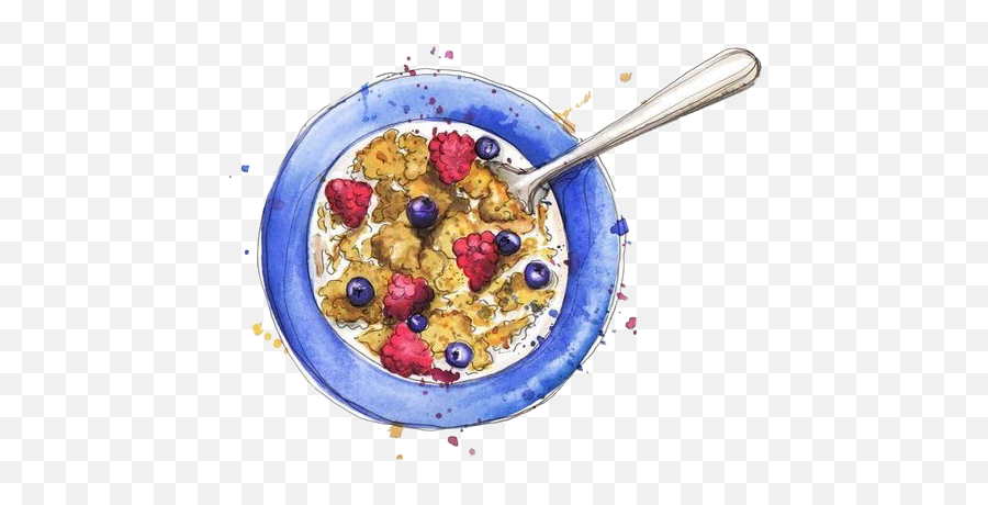 Cereal Sticker Challenge - Watercolour Food Artists Emoji,Cereal Emoji