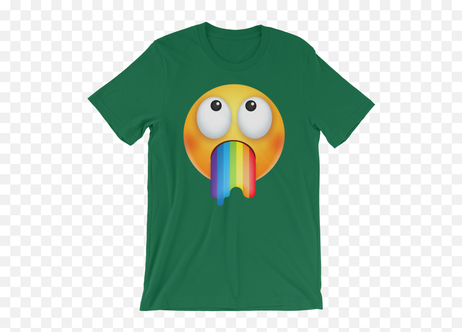 Funny Emoticon Shirts - Emoji Puking Rainbows Short Sleeve Electric Kool Aid Acid Test Deess,Emoji Vomiting Cartoon