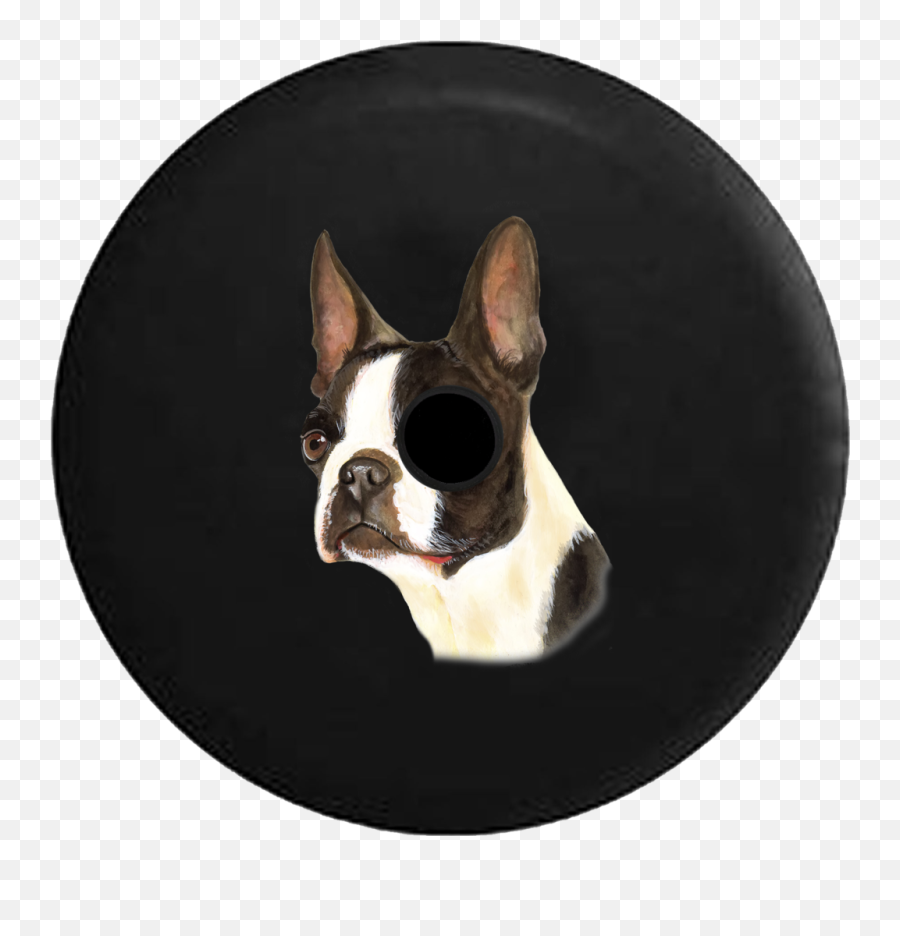 2019 Jeep Wrangler Jl Spare Tire Cover - Boston Terrier Wheel Cover Emoji,Boston Terrier Emoticons