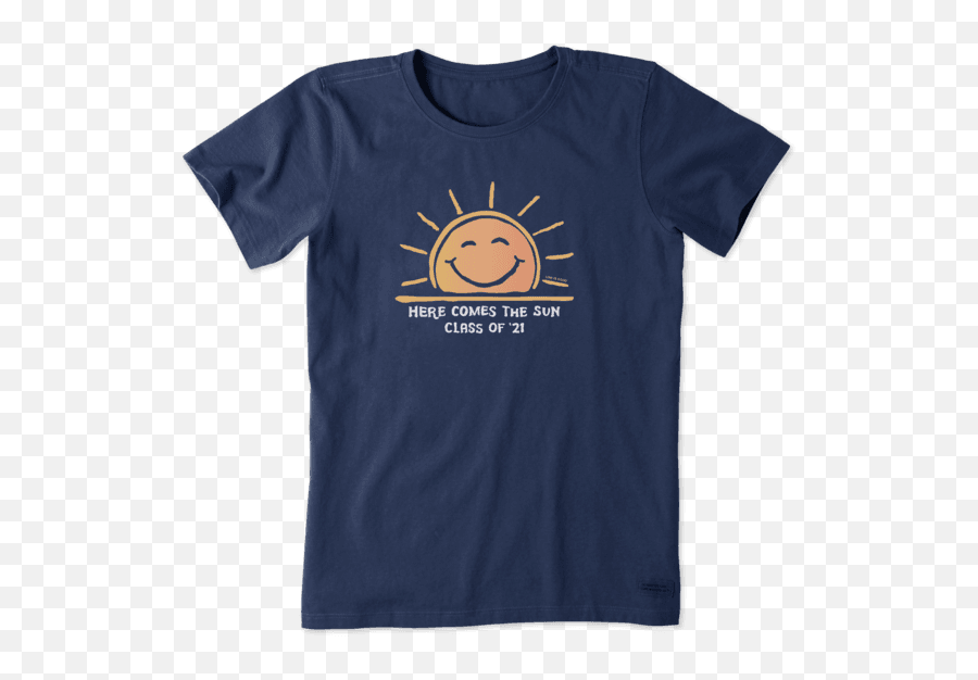 Womenu0027s Here Comes The Sun Class Of 2021 Short Sleeve Tee - Life Is Good Quarantine Shirts Emoji,Facebook Graduation Cap Emoticon