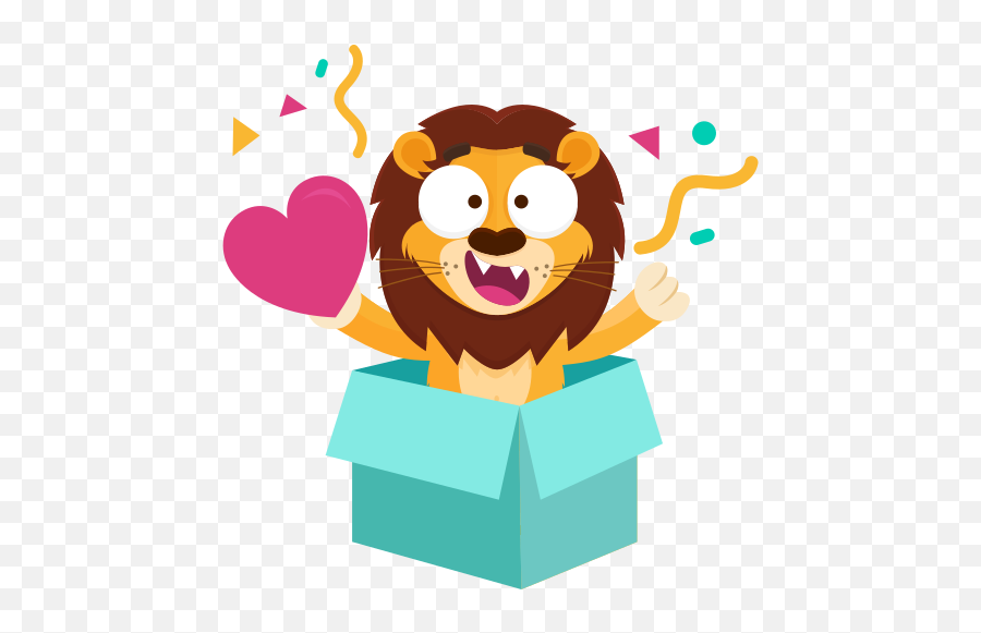 Surprise Stickers - Free Birthday And Party Stickers Lion With Umbrella Cartoon Emoji,Birthday Emoji 128