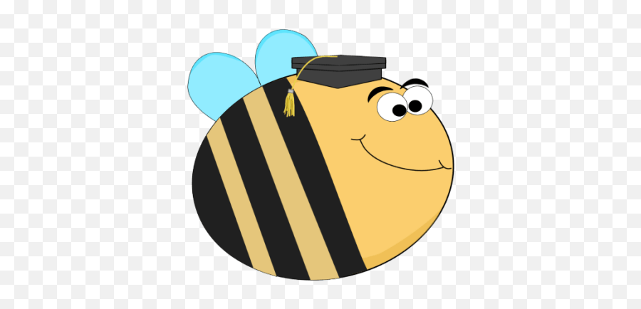 Cute Graduation Clip Art - Bee Graduation Cap Emoji,Happy Emotion Graduation