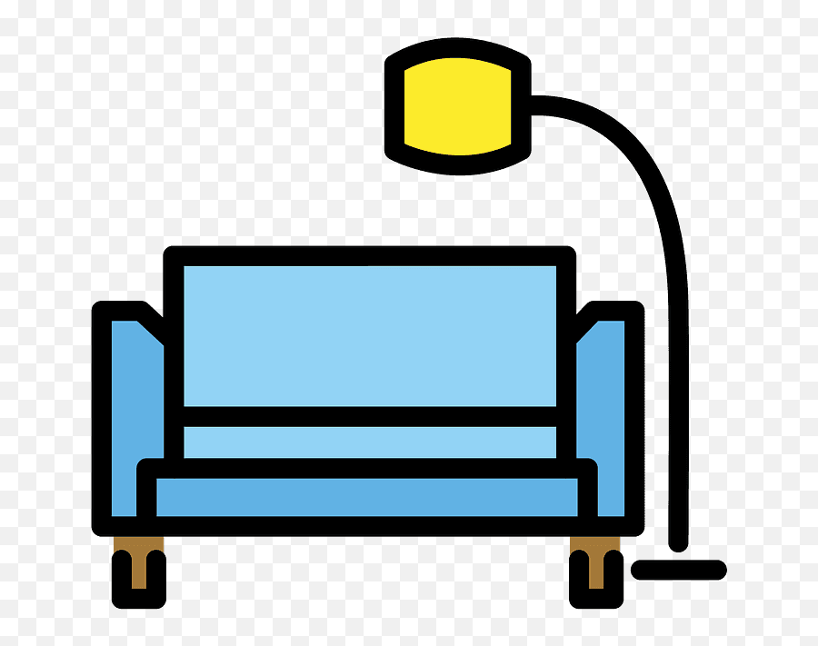 Couch And Lamp Emoji Clipart - Emoji De Sillon,Chair Emoji