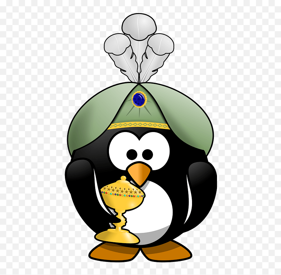 Penguin In Oriental Costume Clipart Free Download - Cartoon Penguin Emoji,Car And Swimmer Emoji