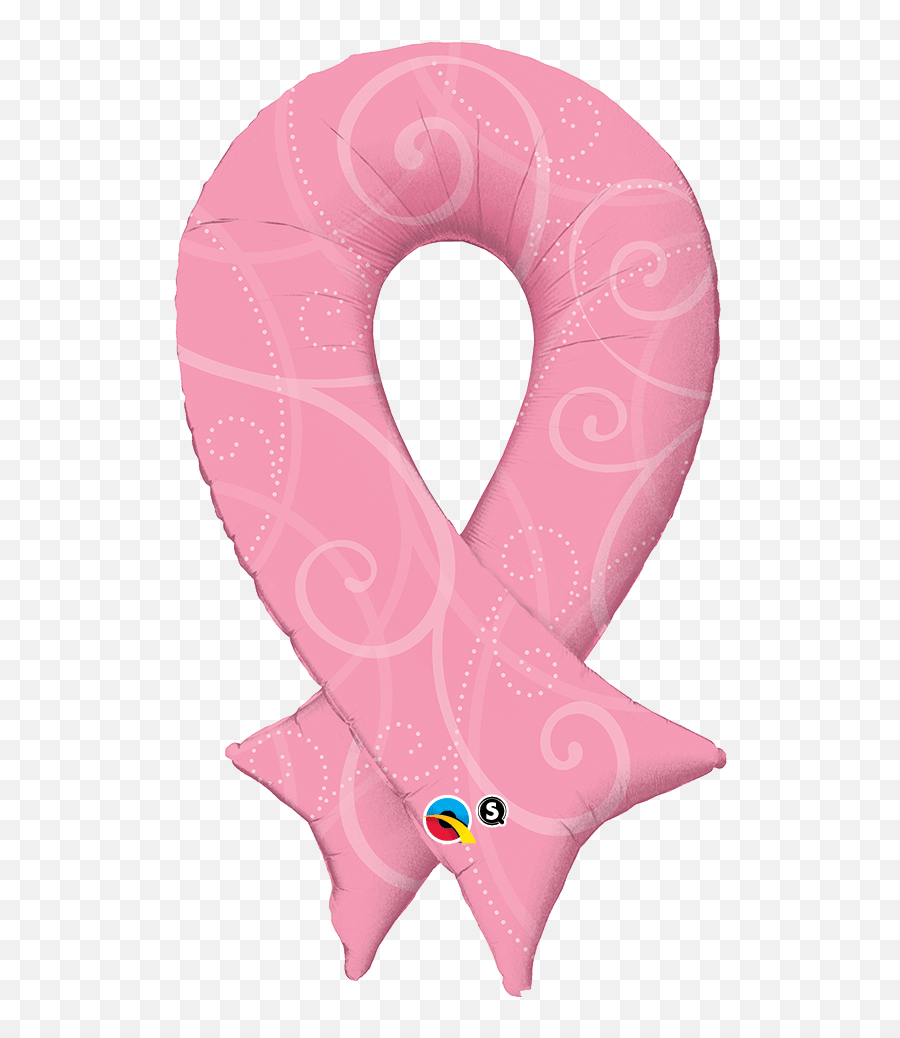 Pink Ribbon With Filigree 39u2033 Balloon Emoji,Wair Puff Emoji