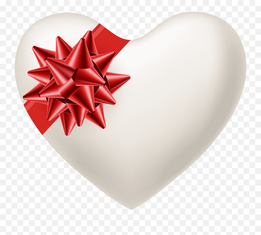 Red Bow Transparent Png Image - Transparent White And Red Heart Emoji,Heart Bow Emoji