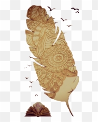 Bookmark Feather Book Birds Magic Sticker By Rizwana - Decorative Emoji,Emoji Bookmark Template