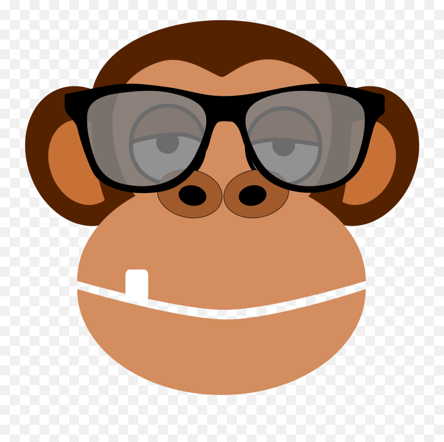 Monkey Face With Sunglasses Clipart - Cartoon Monkey With Glasses Emoji,Crying Sunglasses Emoji