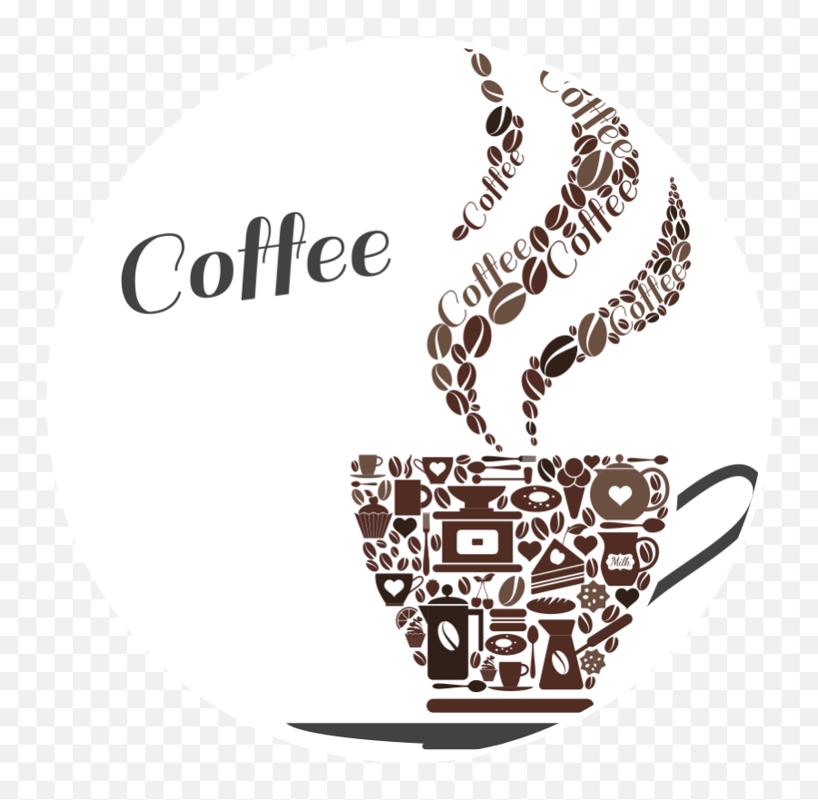 Coffee Cup Made By Coffee Icons Drink Wall Sticker - Coffee Cup With Beans Logo Emoji,Gin And Tonic Emoji Coffee Cup Made By Coffee Icons Drink Wall Sticker - Coffee Cup With Beans Logo Emoji,Gin And Tonic Emoji