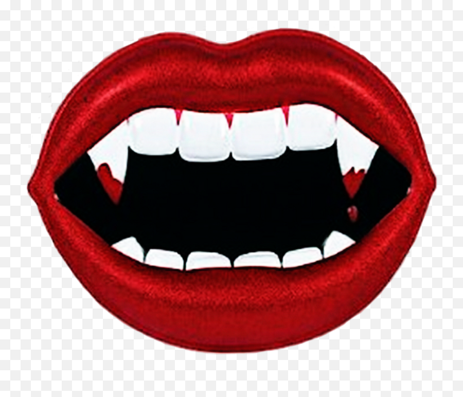 Vampire Teeth Emoji Clipart - Lips Emoji With Fangs,Teeth Emoji