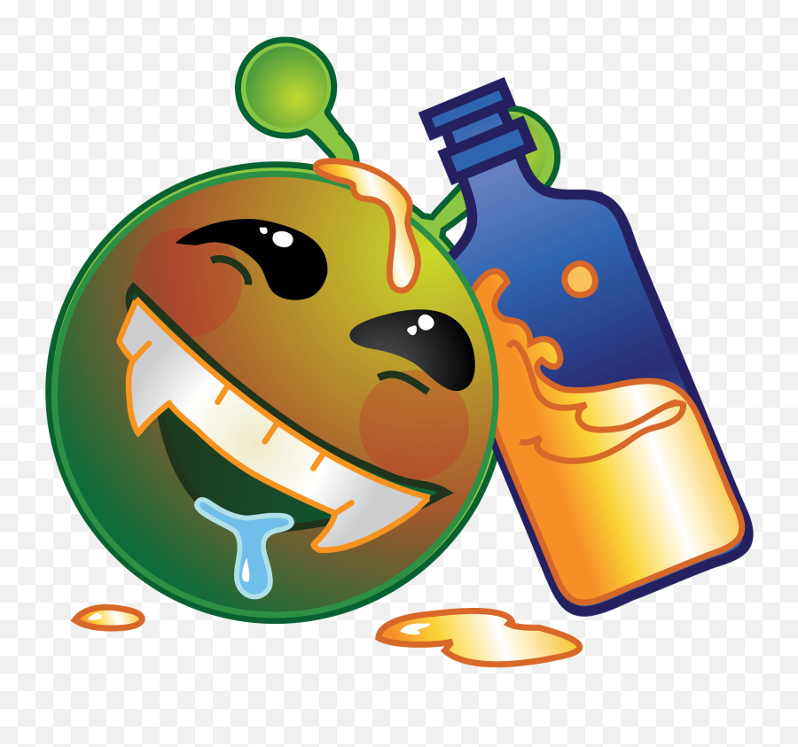 Smiley Green Alien Drunk Happy Clipart - Smiley Green Alien Png Emoji,Drunk Emoji Png