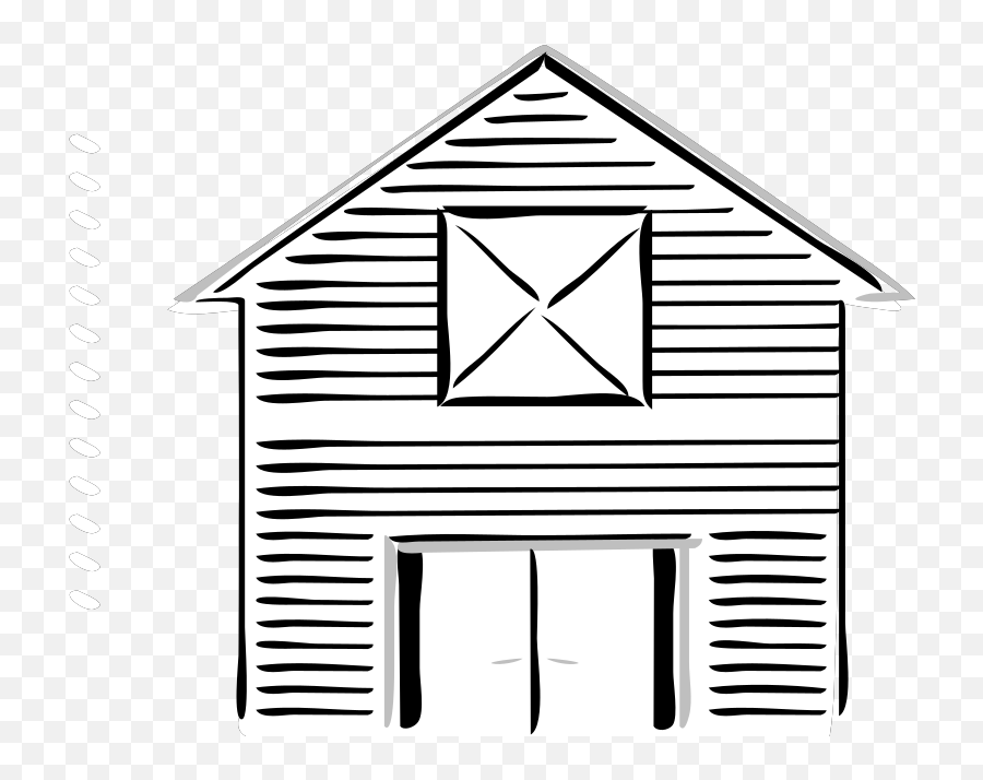 Black White Barn Clip Art Danaspai Top 4 - Clipartix Png Barn Outline Emoji,House Emoji Black And White