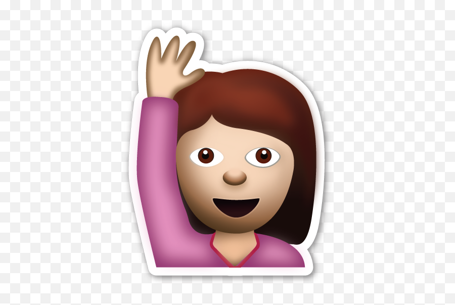 Happy Person Raising One Hand Elogios Para Fotos Imagens Emoji,Hand Emoji