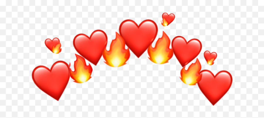 Red Emoji Heart Fire Crown Ftestickers - New Trending Emoji Png,Emojis Heart Color Changes Not Red Anymore
