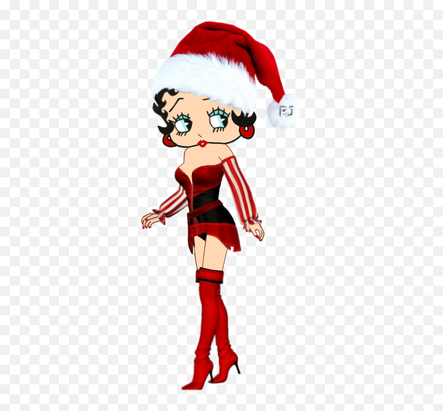 Bb With Xmas Head - Betty Boop Christmas Transparent Emoji,Mrs Claus Emoticon