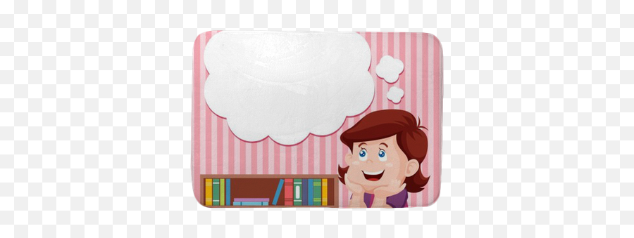 Cartoon Girl Thinking With White Bubble - Chain Story Game Emoji,Suspecting Text Emoticon