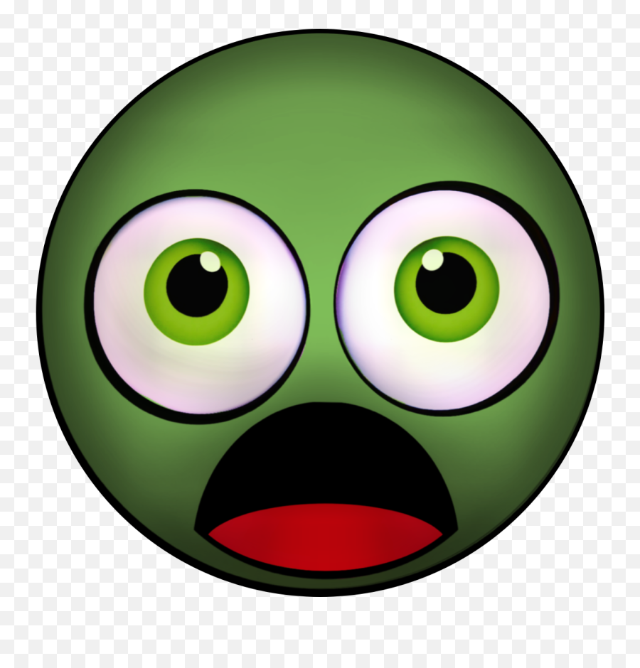 Cute Emoji - Scared Face Green Emoji,Circle With Upside Down Cross Emoji