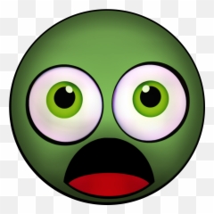 Cute Emoji - Scared Face Green Emoji,Circle With Upside Down Cross Emoji