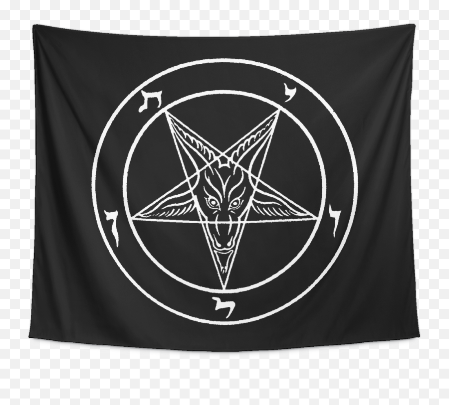 Satanic Sigil Of Baphomet Tapestry The Luciferian Apotheca - Tapestry Satanic Emoji,X In Tectangle Box Emoticons