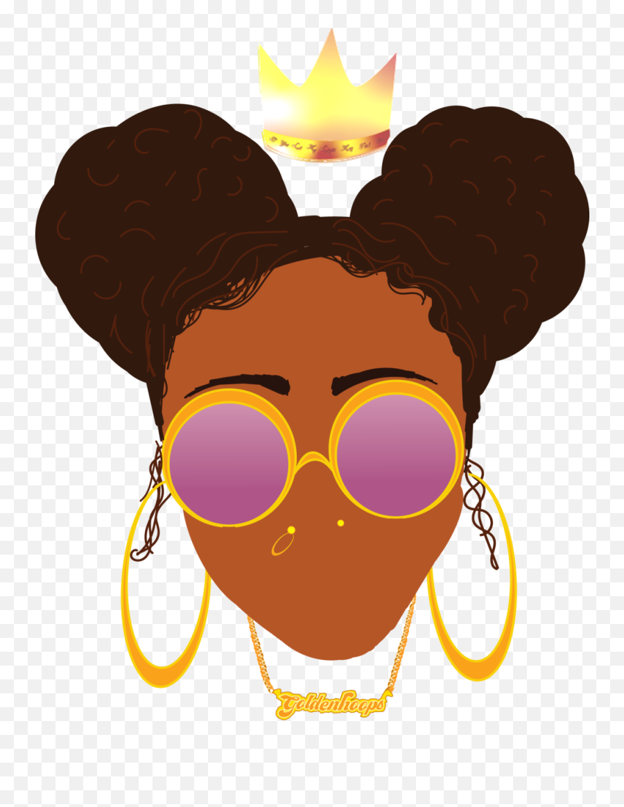 Golden Hoops Writes Emoji,Blak Girl Emoji