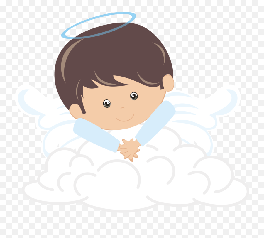Clipart Angel Baptism - Angelitos Para Bautizo Png Angelito En Nube Png Emoji,Emoji Angelito