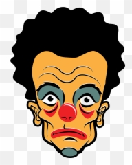 Clown Face Clipart - Hair Design Emoji,Black Clown Emoji