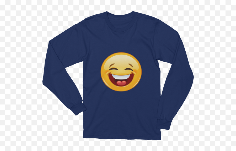 Unisex Laughing With Closed Eyes Emoji Long Sleeve T - Shirt 2021 Fashion Trends What Devotion Coolest Online Fashion Trends Deep State T Shirt,Eyes Emoji