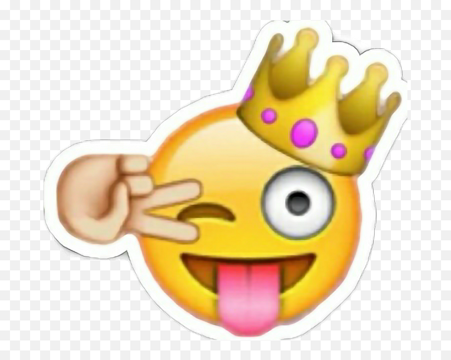 Slaying Slay King Queen Emjoi Winky - Flower Crown Peace Emoji,Queen Emoji.