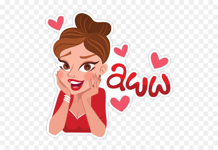 Girl Moods - Aww Sticker Emoji,Girls Emoticons