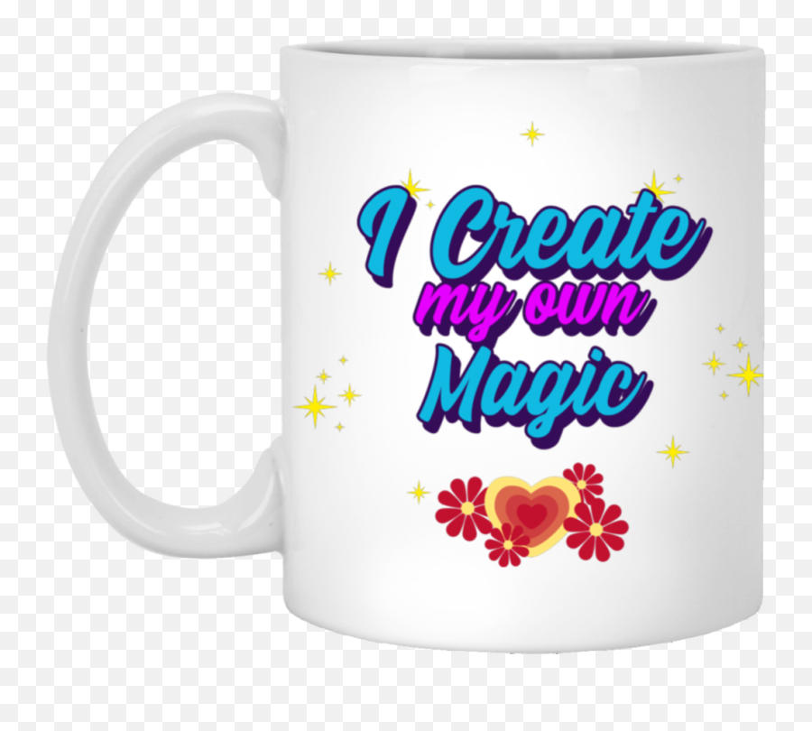 Icreatemyownblue 11 Oz White Mug - I Create My Own Magic Blue Font Magic Mug Emoji,Facebook Tank Emoticon