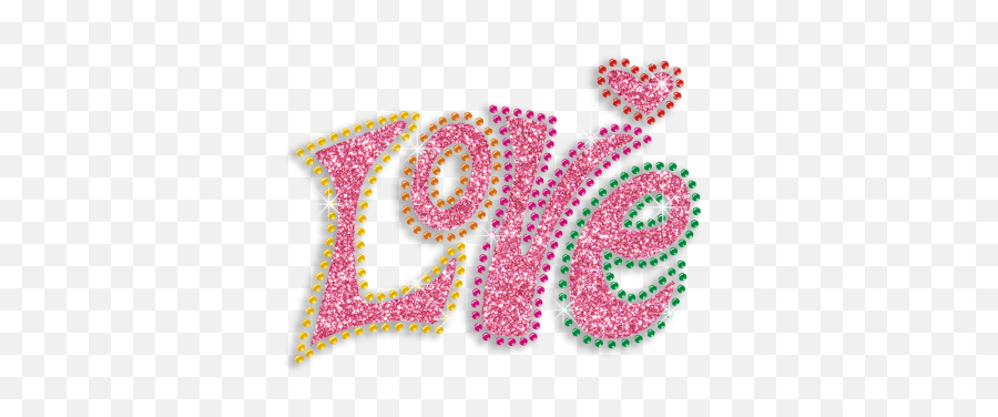 Beautiful Love Heart Iron - On Glitter Rhinestone Transfer Dot Emoji,Love Is A Pyramid Of Emotion