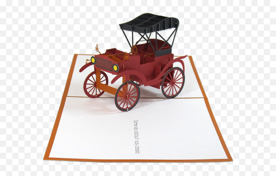 Car Emoji Png - Vintage Car Pop Up Card Rickshaw Antique,Red Card Emoji