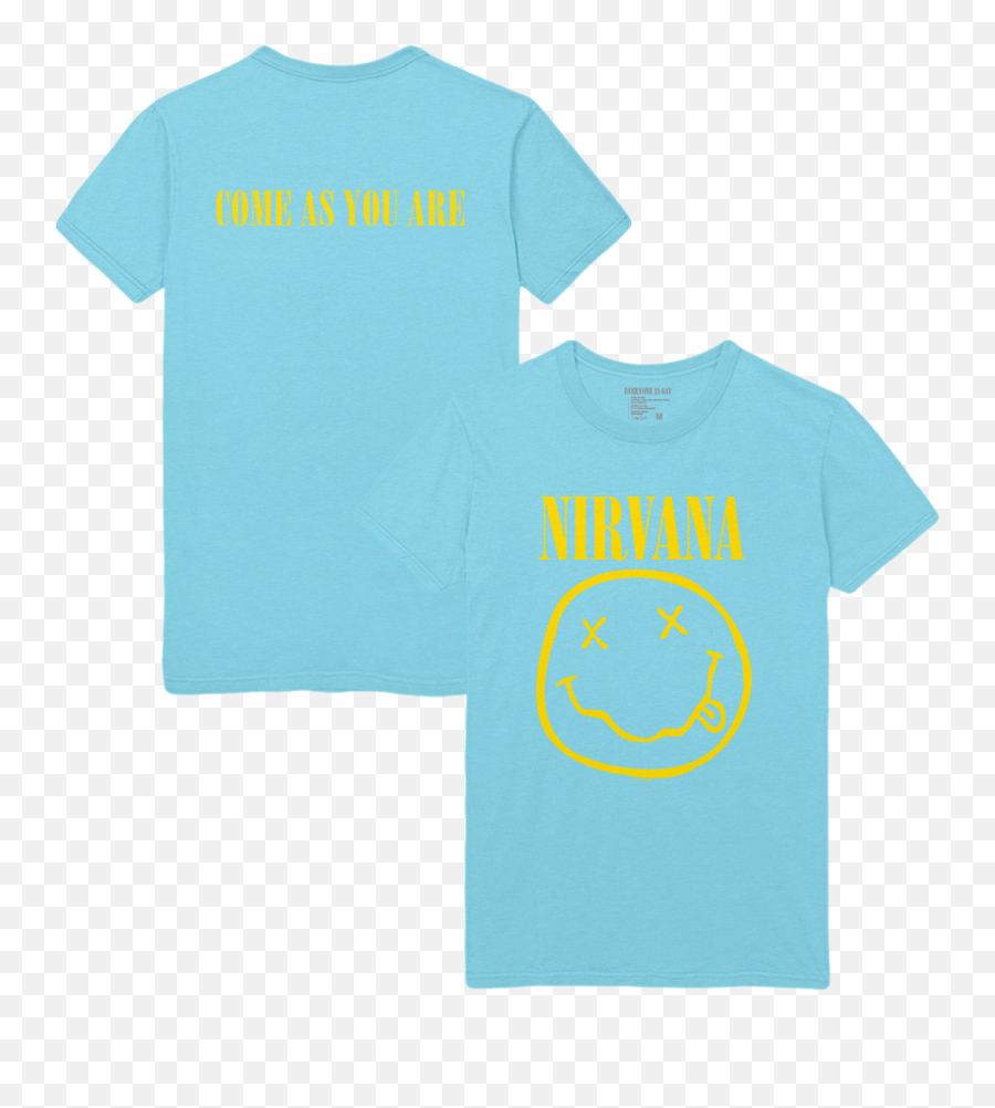 Come As You Are Smiley Tee - Blue Blue Nirvana Shirt Emoji,Emoticon T Shirt