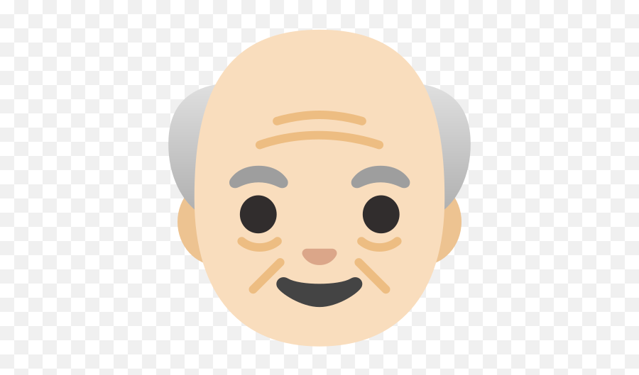 Light Skin Tone Emoji - Happy,Grandpa Emoji