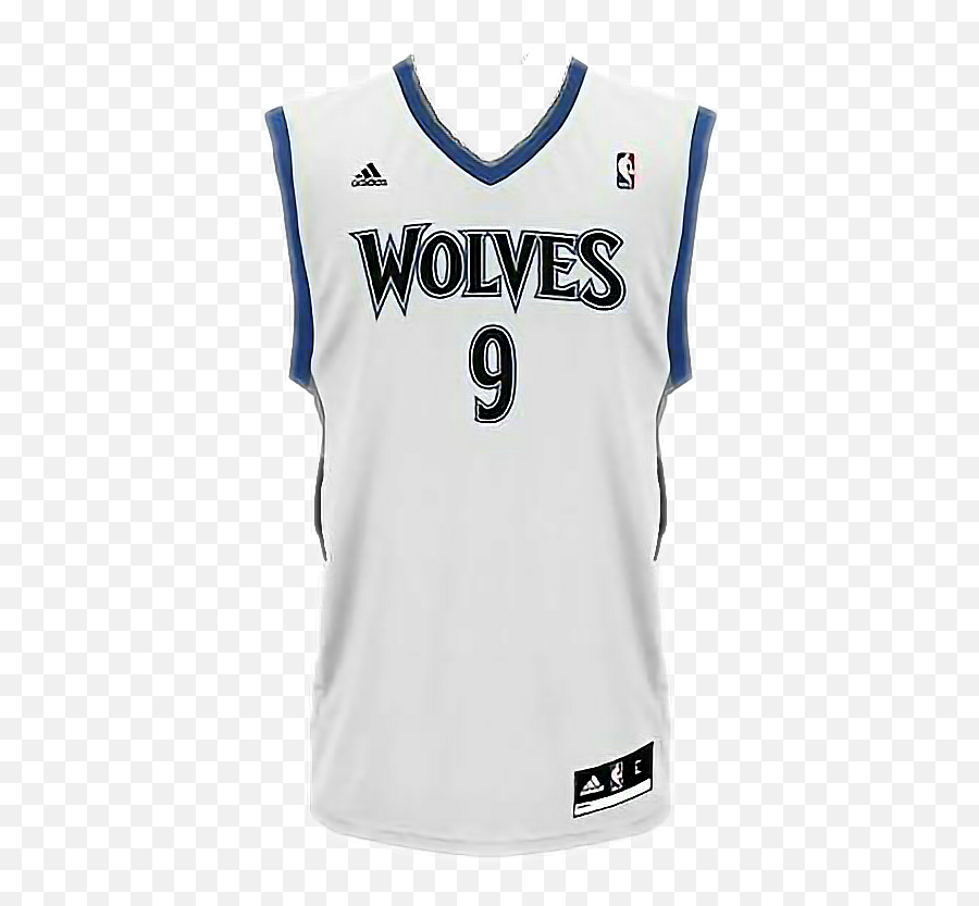 Wolves Nine White Blue Jersey Sticker By Snowflakes - Minnesota Timberwolves Emoji,Basketball Emoji Shirt