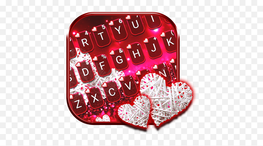 Valentine White Hearts Keyboard Theme U2013 Apps On Google Play - Girly Emoji,Emoji Keyboard Hearts