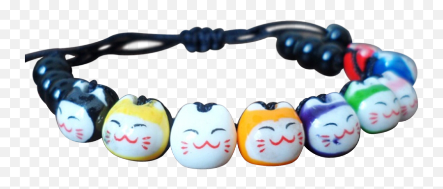 2020 Valentineu0027s Day Japanese New 9 Cat Lovely Cute Ceramic Lucky Cat Maneki Neko Fortune Bracelet Bangle Charm Birthday Gifts - Happy Emoji,Japanese Emoticon Cat Ball