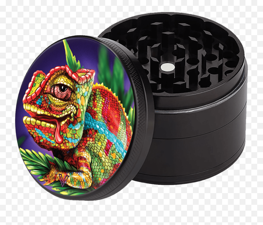 Cloud 9 Chameleon 4 - Piece Sharpshred Grinder Grinder Black Emoji,Colors Emotions Chameleon Character