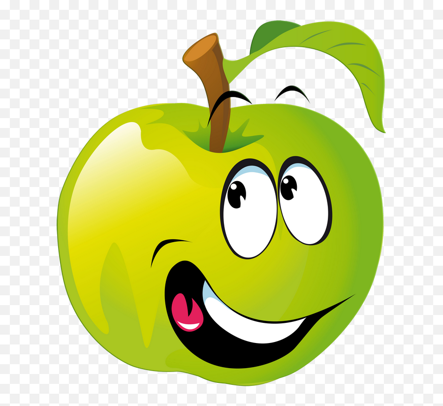 Fruit Clipart Emoji Fruit Emoji - Cute Apple Cartoon Png,Green Emoji
