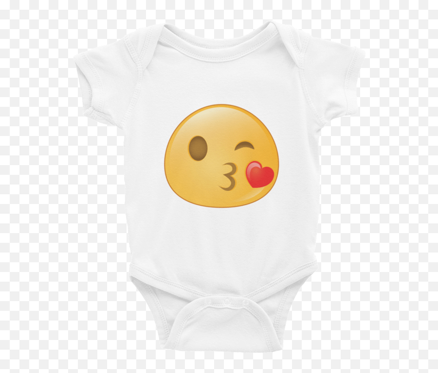 Download Expressive Blowing Kiss Emoji Baby Onesie My Wear - Short Sleeve,Kissy Emoji