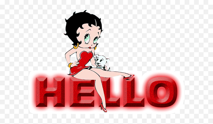 300 Greetings - Betty Boop Hello Emoji,