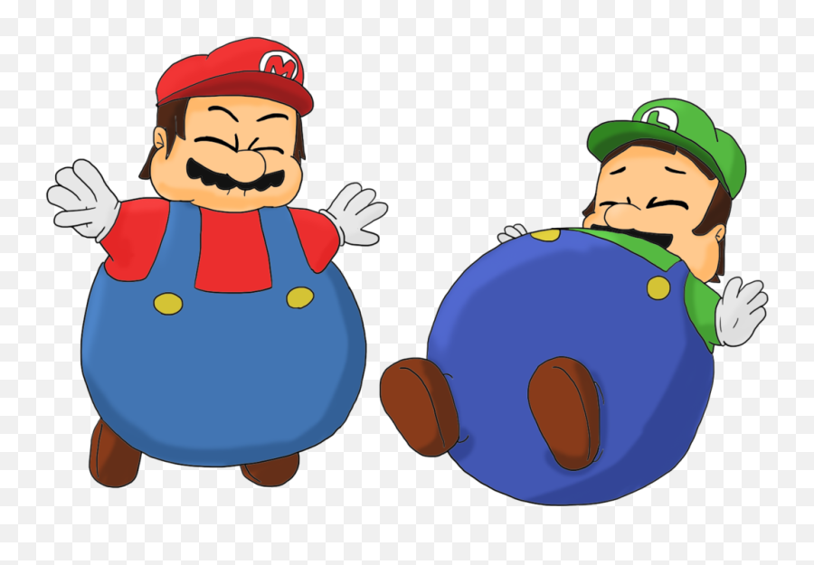 Mario Y Luigi Fat Png Image With No - Fat Mario Png Emoji,Mario Emojis.