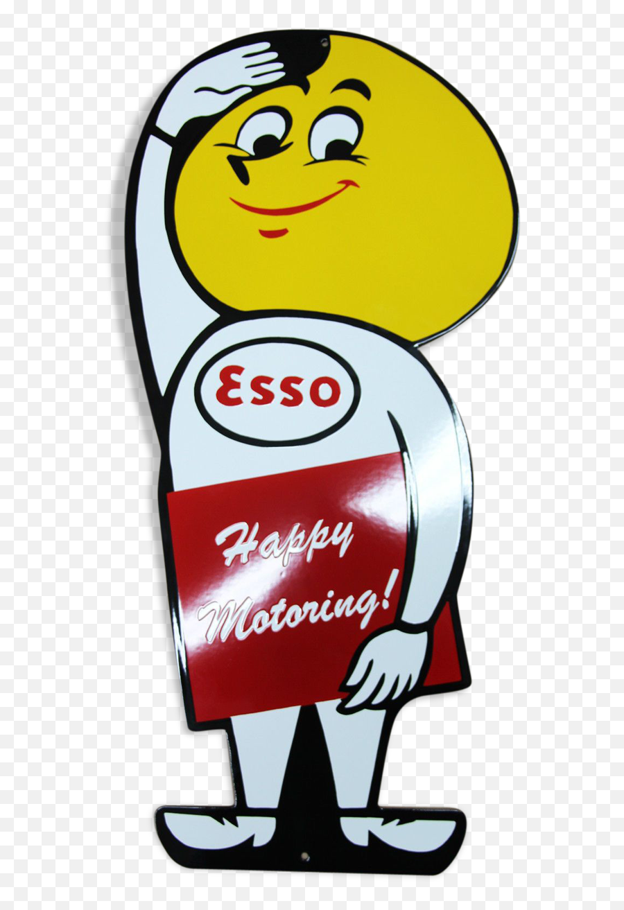 Plaque Émaillée Esso Selency - Esso Happy Motoring Plaque Emmaie Emoji,Je Suis Content Emoticon