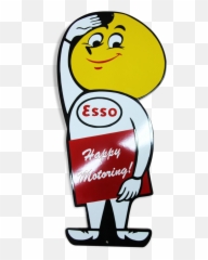Plaque Émaillée Esso Selency - Esso Happy Motoring Plaque Emmaie Emoji,Je Suis Content Emoticon