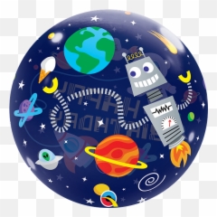 Birthday Outer Space Bubble Balloon 22 - Balloon Emoji,Justice Emoji Party Supplies