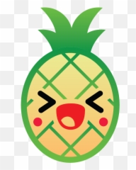 Kawaii Fruits And Pens - Outline Tennis Racket Clipart Emoji,Pineapple Pen Emoticon