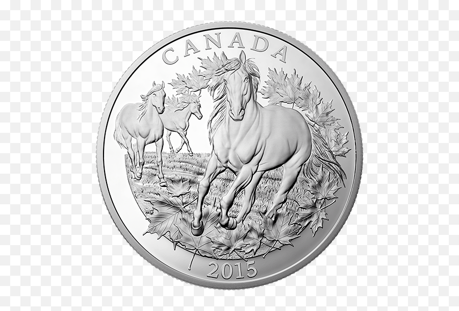 12 Kilogram Fine Silver Coin - Canadian Horse Mintage Emoji,Maple Leaf Officer Horse Emoji
